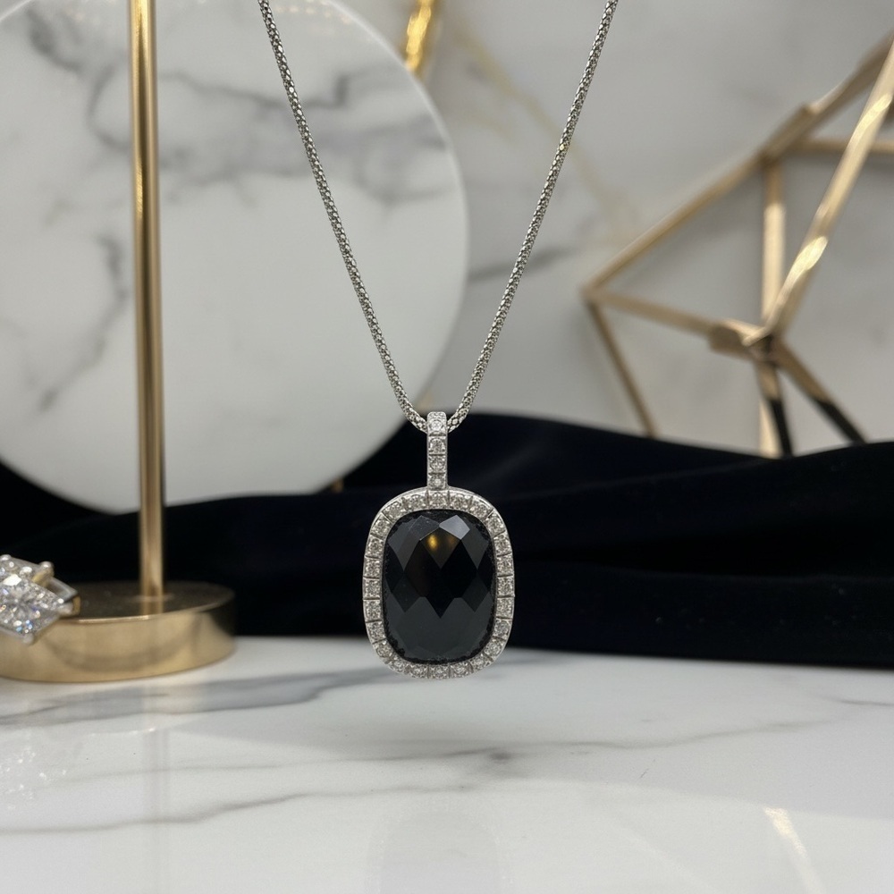 Esposito Diamonique Sterling silver Black Onxy Pendant Necklace​​​ - Picture 2 of 10